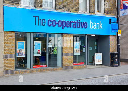 Co op high street bank branch signs Brentwood Essex England UK Stock Photo