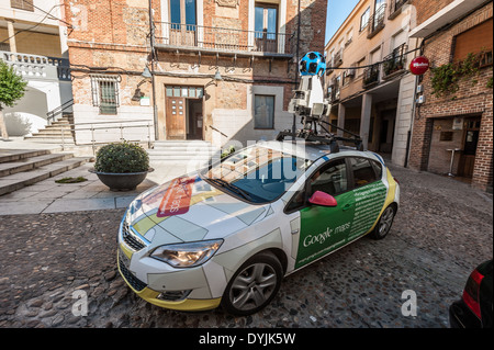 Google street view car in Jaraiz de la Vera, Caceres, Extremadura, Spain, Europe Stock Photo