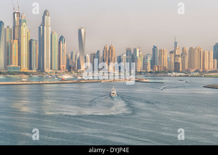 View on Dubai Marina from Palm Jumeirah, UAE Stock Photo
