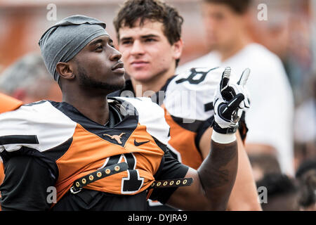 Austin, Texas, USA. 19th Apr, 2014. April 19, 2104: Texas Longhorns wide receiver Daje Johnson (4) during the annual Texas Football Orange-White Scrimmage at Darrell K Royal-Texas Memorial Stadium in Austin, TX. © csm/Alamy Live News Stock Photo