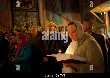 Orthodox Easter mass in Donetsk Stock Photo