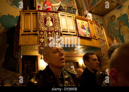 Orthodox Easter mass in Donetsk Stock Photo