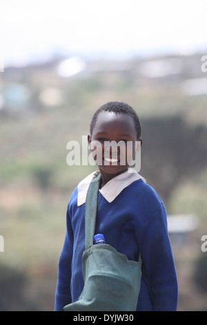 African kid going to school Stock Photo