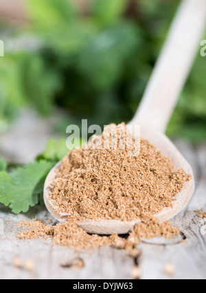 Portion of brown Cilantro Powder (close-up shot Stock Photo - Alamy
