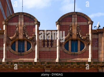 Detail from the former New Oxford Cinema building, Oxford Street, Manchester, England, UK.  Closed in 1980, now retail use. Stock Photo