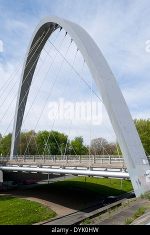 The Hulme Arch bridge, Hulme, Stretford Road, Manchester, England, UK ...