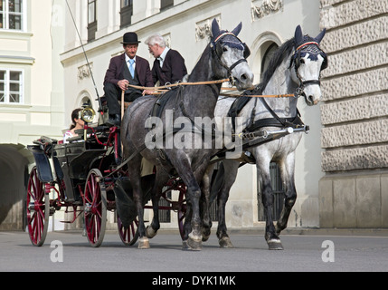 Horse-driven carriage at Hofburg palace, Vienna, Austria Stock Photo