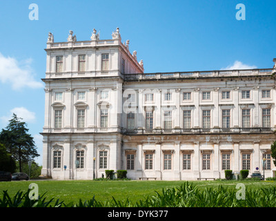 Neoclassical facade of Ajuda National Palace Stock Photo