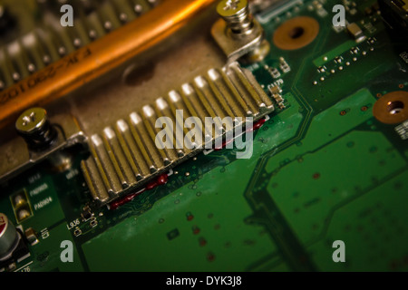 A circuit board showing various electronic components the assembly is surface mount technology Stock Photo