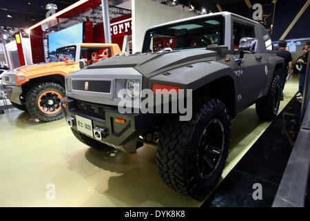 Beijing, China. 20th Apr, 2014. A George Patton go-anywhere vehicle is displayed during the media preview of the 2014 Beijing International Automotive Exhibition in Beijing, China, April 20, 2014. The auto show will be held on April 21-29, attracting over 2,000 exhibitors from 14 countries and regions. © Li Mingfang/Xinhua/Alamy Live News Stock Photo