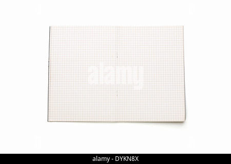 blank open squared text book, isolated on white. Stock Photo
