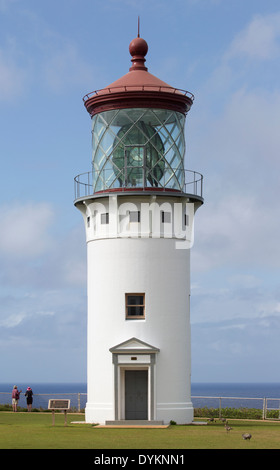 Daniel K. Inouye Kilauea Point Lighthouse, a historic tourism attraction on the north shore of Kauai Stock Photo