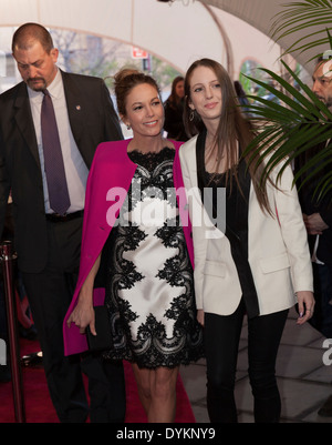 NEW YORK, NY - APRIL 20, 2014: Diane Lane and daughter Eleanor Lambert attend premiere Every Secret Thing movie Stock Photo