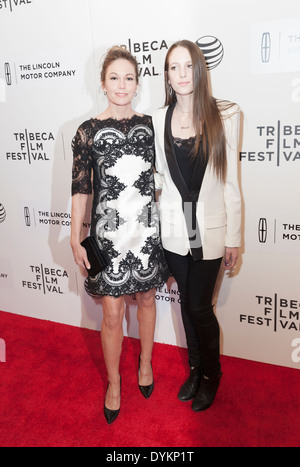 NEW YORK, NY - APRIL 20, 2014: Diane Lane and daughter Eleanor Lambert attend premiere Every Secret Thing movie Stock Photo