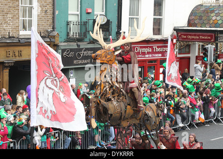 Image from the Saint Patrick's Day parade in Dublin city centre Stock Photo