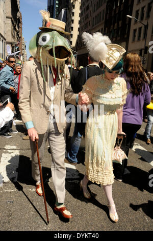 Spring Finery And Hat, From Wacky To Traditiona. 20th Apr, 2014. Annual Easter Parade on Fifth Avenue in New York, April 20, 2014. The annual parade has been a New York tradition since the late 1880s, during which participants gather, donning all mode of spring finery and hat, from wacky to traditiona. /picture alliance © dpa/Alamy Live News Stock Photo