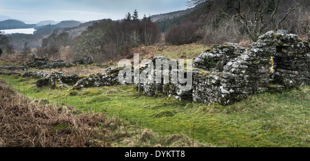 Haunting remains of Arichonan Township, a cleared village in the Highlands of Scotland. Stock Photo