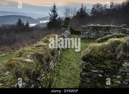 Haunting remains of Arichonan Township, a cleared village in the Highlands of Scotland. Stock Photo