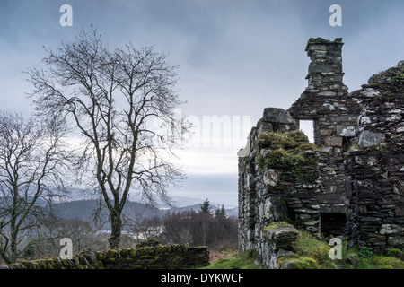 Haunting remains of Arichonan Township, a cleared village in the Highlands of Scotland. Stock Photo