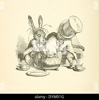 John Tenniel  (1820-1914) illustration from Lewis Carroll's 'Alice in Wonderland' published in 1865. Dormouse in teapot
