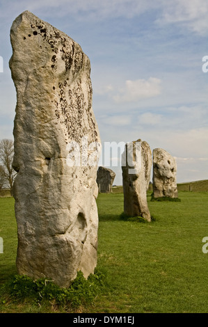 Standing stones forming part of the neolithic stone circle site at Avebury.