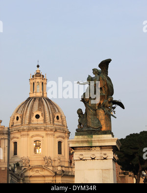 Church dome and an angel in Rome, Italy Stock Photo