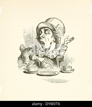 John Tenniel  (1820-1914) illustration from Lewis Carroll's 'Alice in Wonderland' published in 1865. Hatter and Dormouse