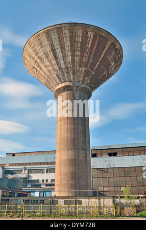 industrial water tower inside of plant Stock Photo