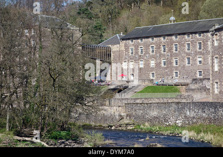 The water wheel at New Lanark World Heritage Centre in South Lanarkshire Scotland Stock Photo