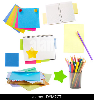 mail envelopes, notes and  stickers Stock Photo
