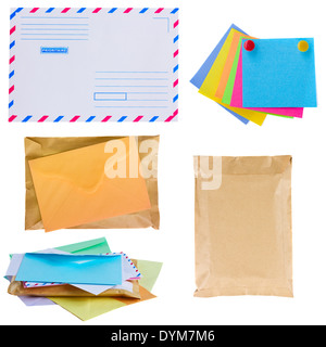 pile of mail, envelopes and stickers Stock Photo