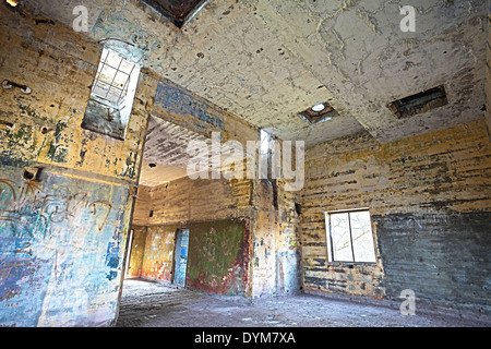 Old abandoned building interior, hdr processing. Stock Photo