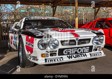 1983 Lancia 037 Group B rally car in the paddock. 72nd Goodwood Members meeting, Sussex, UK. Stock Photo