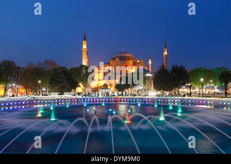 Hagia Sophia, Ayasofya, Sultanahmet Park, fountain in Sultanahmet, Istanbul, European side, Turkey Stock Photo