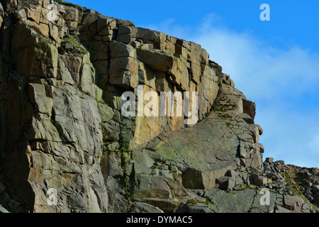 Rock face detail. Shap Pink Granite Quarry, Shap, Cumbria, England ...