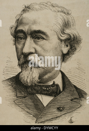 Jean-Baptiste Sebastian Frantz (1817-1899). French engineer and politician. Engraving. Stock Photo