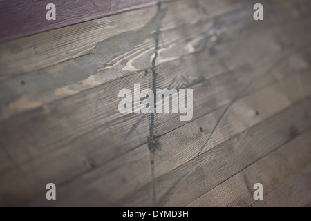 Repairs in the wooden track surface at Commonwealth Games competition venue, the Sir Chris Hoy Velodrome Stock Photo