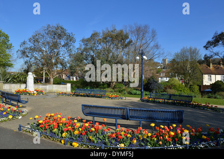 Hythe war memorial garden beside The Royal Military canal footpath. Kent. England. UK Stock Photo