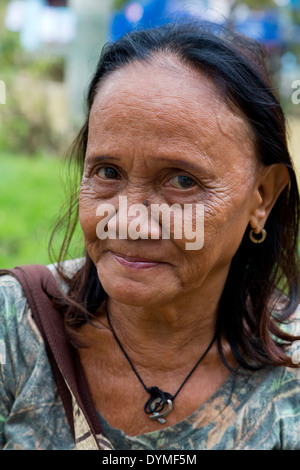 Portrait of a Woman in Puerto Princesa, Palawan, Philippines Stock Photo