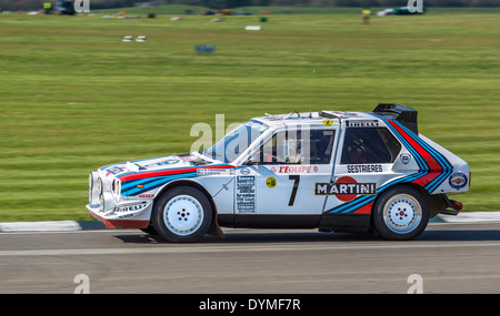 1986 Lancia Delta S4 Group B rally car with driver Andrew Beverly. 72nd Goodwood Members meeting, Sussex, UK. Stock Photo