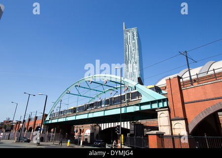 Manchester Beetham Tower framed Stock Photo