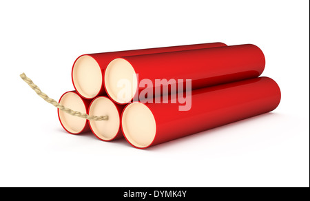 Red Dynamite isolated on a white Stock Photo