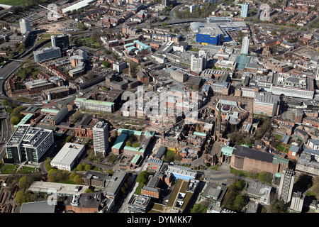 aerial view of Coventry city centre including St Michael's Cathedral Stock Photo