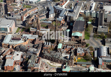 aerial view of Coventry city centre including St Michael's Cathedral Stock Photo