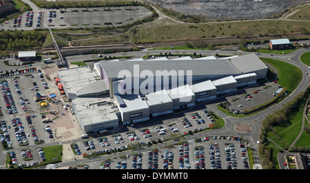 aerial view of the Xscape indoor ski centre centre in Glasshoughton, Castleford, West Yorkshire Stock Photo