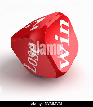 Win Lose Draw Red Dice  Great PowerPoint ClipArt for Presentations 