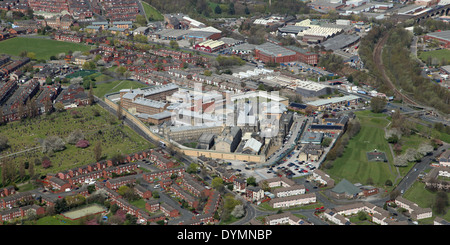 aerial view of HM Prison Leeds, better known as Armley jail, West Yorkshire Stock Photo