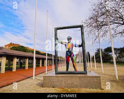 Sculpture in Parc del Port Olimpic in Barcelona, Catalonia, Spain Stock Photo