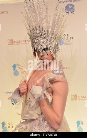 A Cirque du Soleil performer arrives at Cirque du Soleil's annual 'One Night for One Drop' in Las Vegas Stock Photo