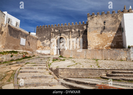 Ancient stone fortress in Madina. Old part of Tangier town, Morocco Stock Photo